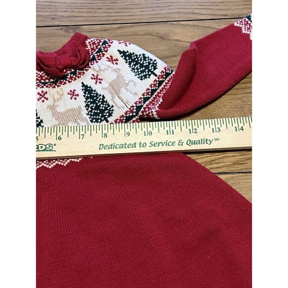 Tahari Baby Girl Fair Isle Knit Christmas Tree Dress Sz 24 Month Embroidery‎ - Picture 4 of 16